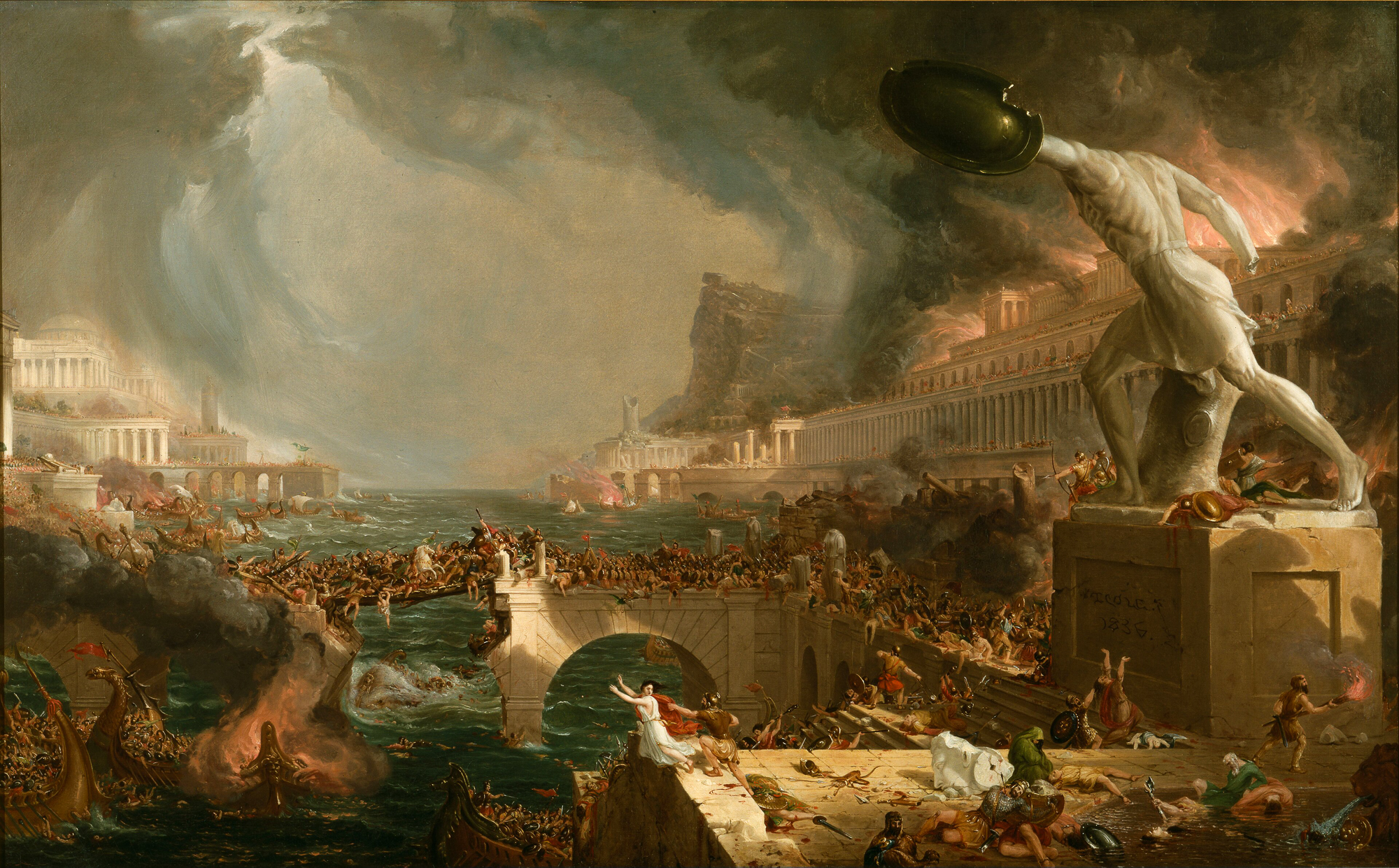 The Course of Empire Destruction, Thomas Cole, 1836
